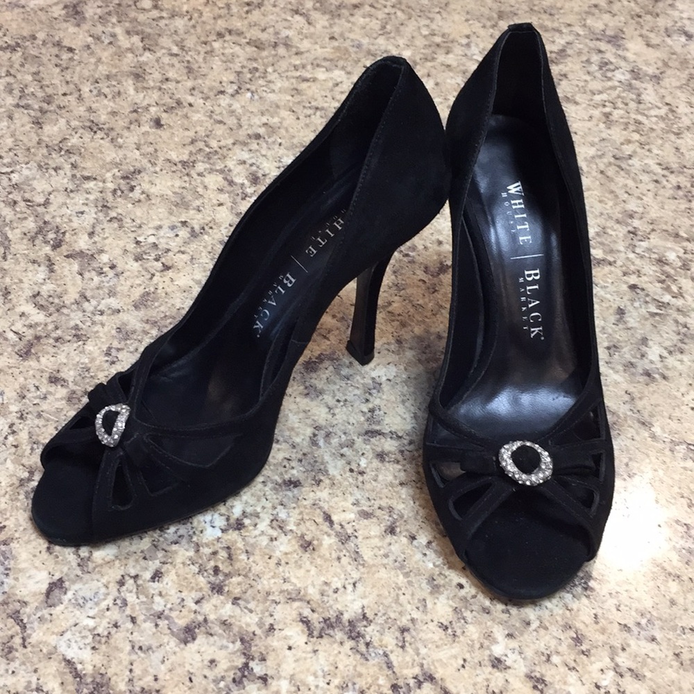 WHBM  Leather Upper Black Heels
